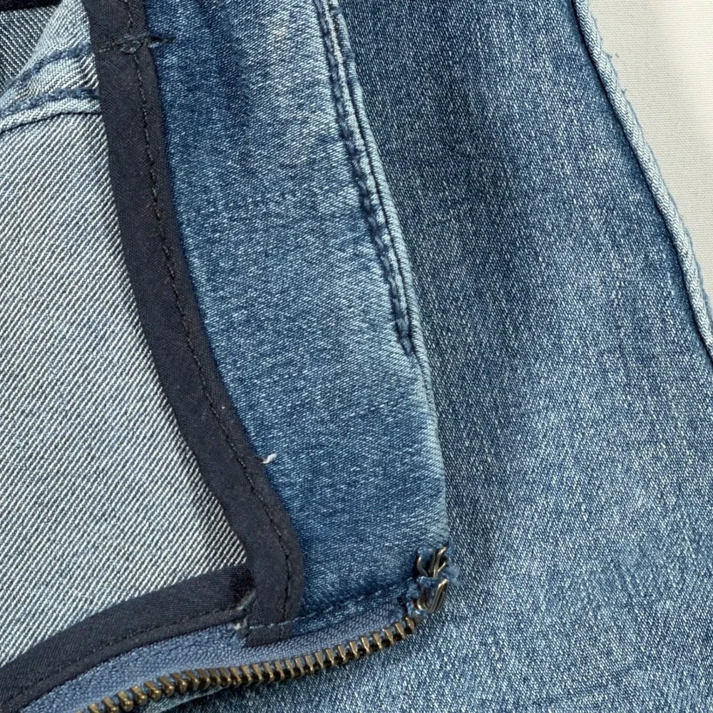 Free People Denim Skirt Women's 10 Blue A-Line Mini Seamed Back Zip‎ Boho Casual